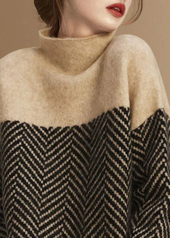 Fashion-Khaki-Turtle-Neck-Patchwork-Knit-Pullover-Winter3.webp